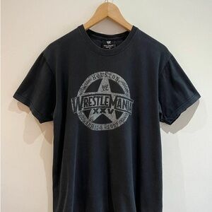 WWE Black Tee with Gray WrestleMania Logo